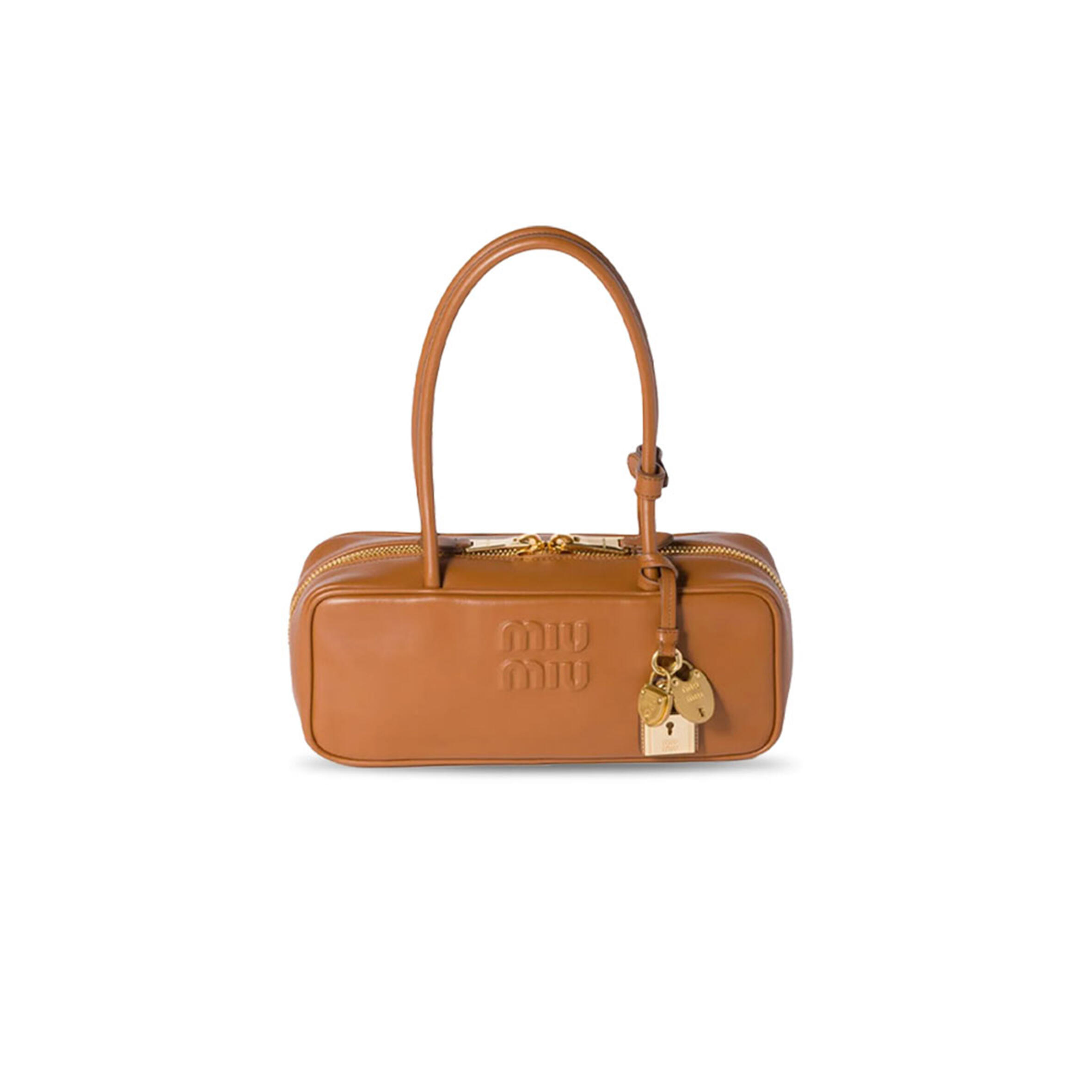 MIU MIU BEAU LEATHER BAG IN BLACK 5BB173 (28*12*8cm)